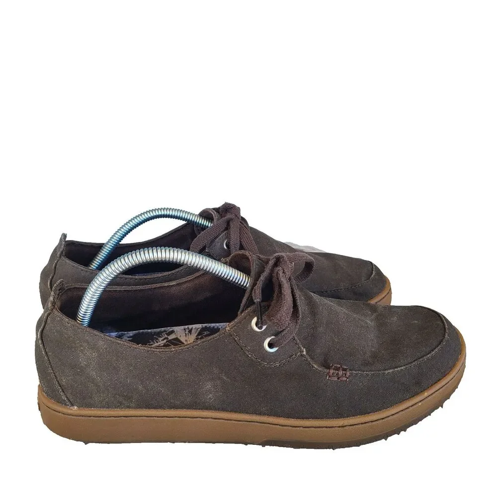 LL Bean Campside 2-Eye Brown Canvas Boat Shoe Loafers 505999 Mens 10.5M Casual